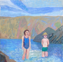 At the Quay - children waiting in the heat